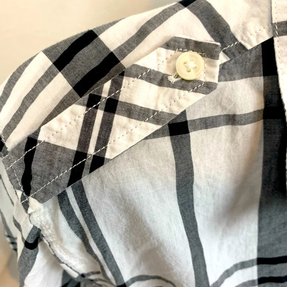 Express boyfriend plaid button down shirt , size junior large